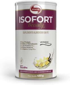 Isofort Beauty Whey Protein (Isolado e Hidrolisado) + Colágeno Verisol 450G Baunilha, Vitafor