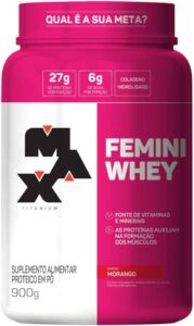 Max Titanium Femini Whey 900G Morango
