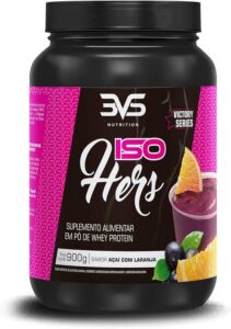 Whey Isolada Isohers 900g - 3VS Nutrition - Proteína - Desenvolvido para mulheres - Rápida absorção - Colageno Hidrolisado - Sabor Açaí/Laranja
