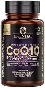 CoQ10 + Ômega 3TG + Vitamina e (60 caps) - Essential Nutrition, Essential Nutrition