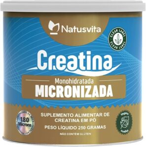 Creatina Pura. 101 de Pureza em Laudo. Micronizada À 180 Mícrons Padrão Internacional (01 Lata - 250 gramas)