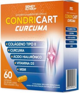 Colágeno Tipo II + Cúrcuma + Ácido Hialurônico + D3 + MSM Condricart Cúrcuma 60 Cápsulas Sidney Oliveira
