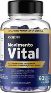 Movimento Vital - Suplemento Completo para Articulações, Músculos e Ossos, Colágeno Tipo 2, Cúrcuma, Magnésio e Vitamina D, Ácido Hialurônico, Apoio à Mobilidade e Bem-Estar