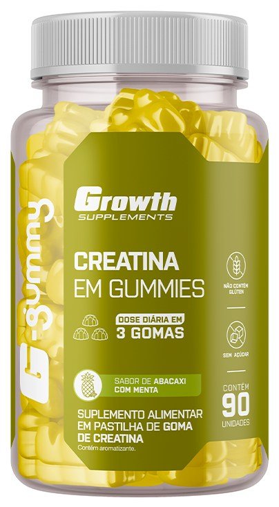 Pote com 90 gomas da Creatina G-Gummy da Growth Supplements