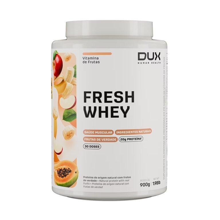 Sabor de whey Dux frutado: pote do FreshWhey Vitamina de Frutas, 900 g