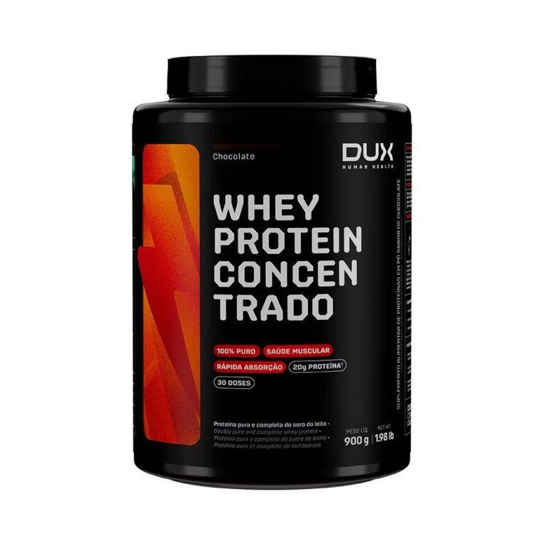 Pote do whey concentrado Dux sabor Chocolate