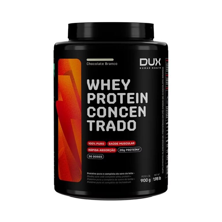 Whey protein concentrado Dux sabor Chocolate Branco, pote de 900 g