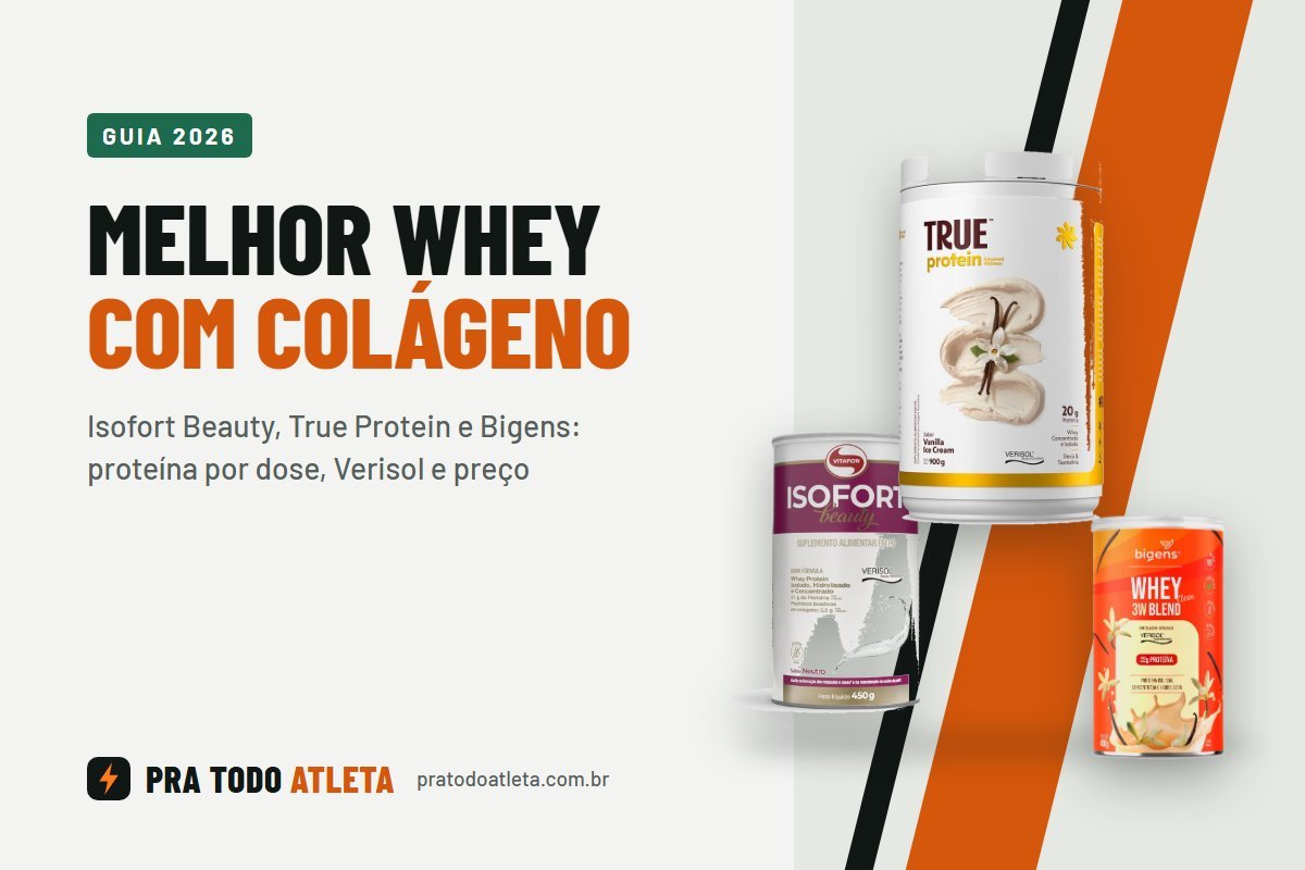 Melhor whey com colágeno: capa do guia do Pra Todo Atleta