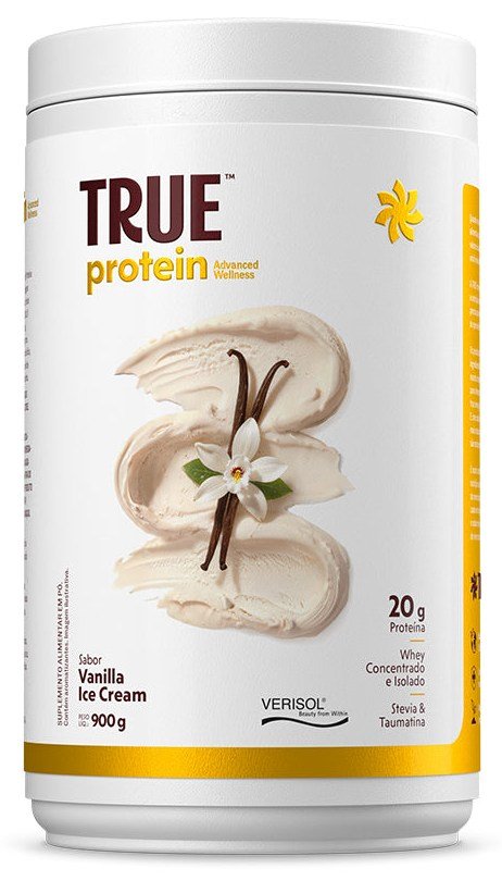 Pote de 900 g do True Protein, whey com colágeno e Verisol da True Source