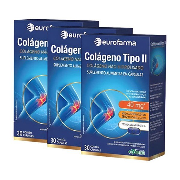 Caixas do Colágeno Tipo II 40 mg da Eurofarma