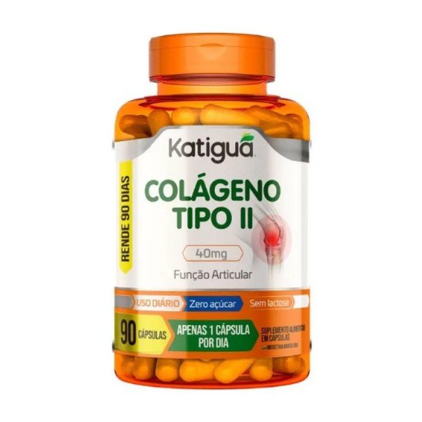 Pote do Colágeno Tipo II 40 mg da Katiguá, 90 cápsulas