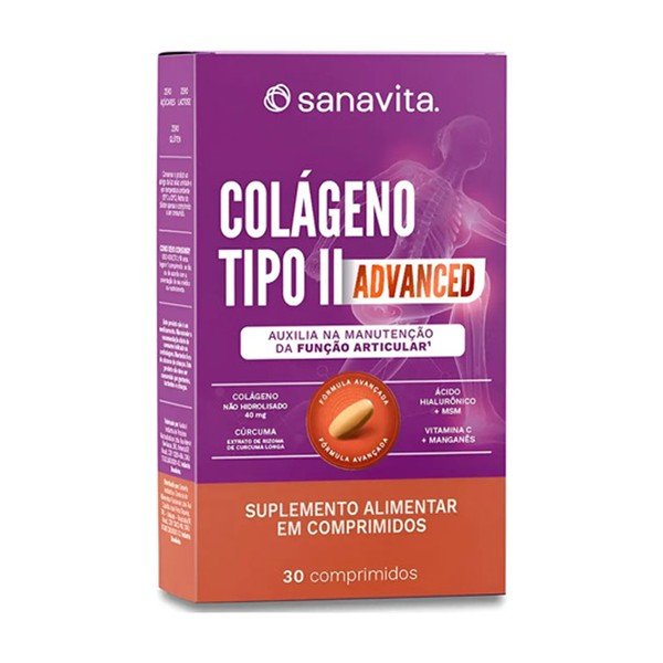 Melhor colágeno para articulação: Sanavita Colágeno Tipo II Advanced 30 comprimidos