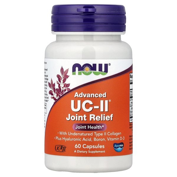 Frasco de 60 cápsulas do NOW Foods Advanced UC-II Joint Relief