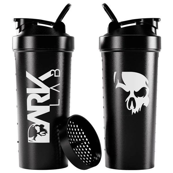 Coqueteleira Dark Lab 700 ml preta com peneira