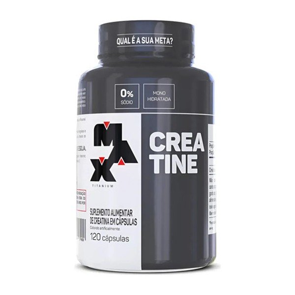 Pote da creatina em cápsulas Max Titanium com 120 cápsulas
