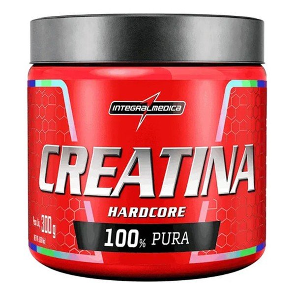 Pote de 300 g da creatina Integralmédica Hardcore