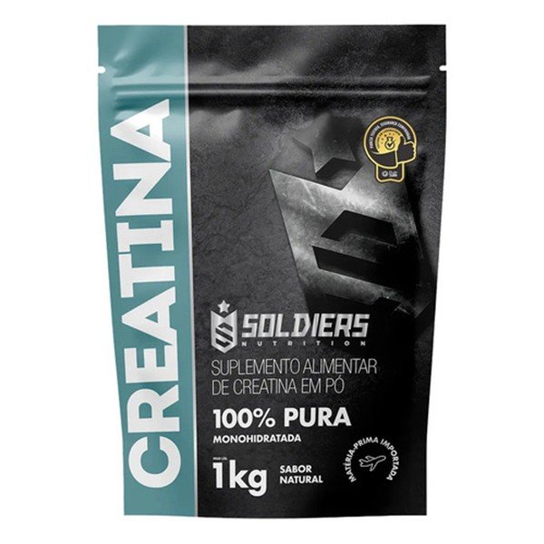 Pacote de 1 kg da creatina monohidratada Soldiers Nutrition