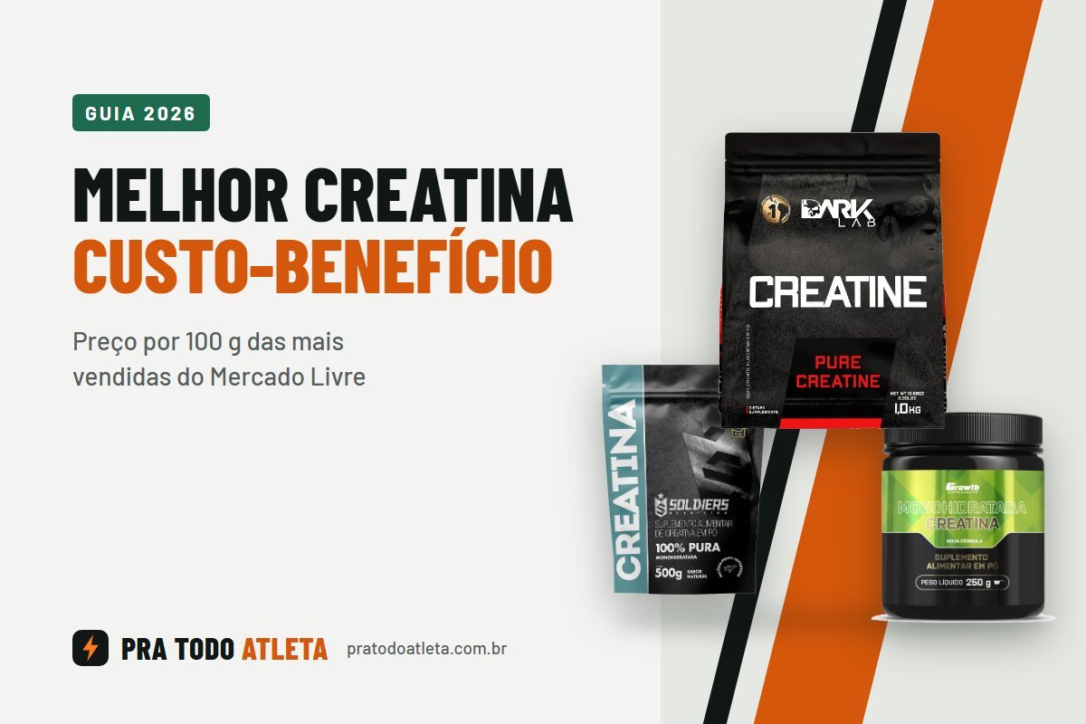 Melhor creatina custo-benefício: Dark Lab, Soldiers e Growth