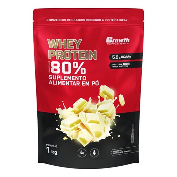 Whey Protein Concentrado Growth sabor Chocolate Branco 1 kg