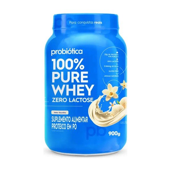 Pote do 100% Pure Whey Zero Lactose, da Probiótica